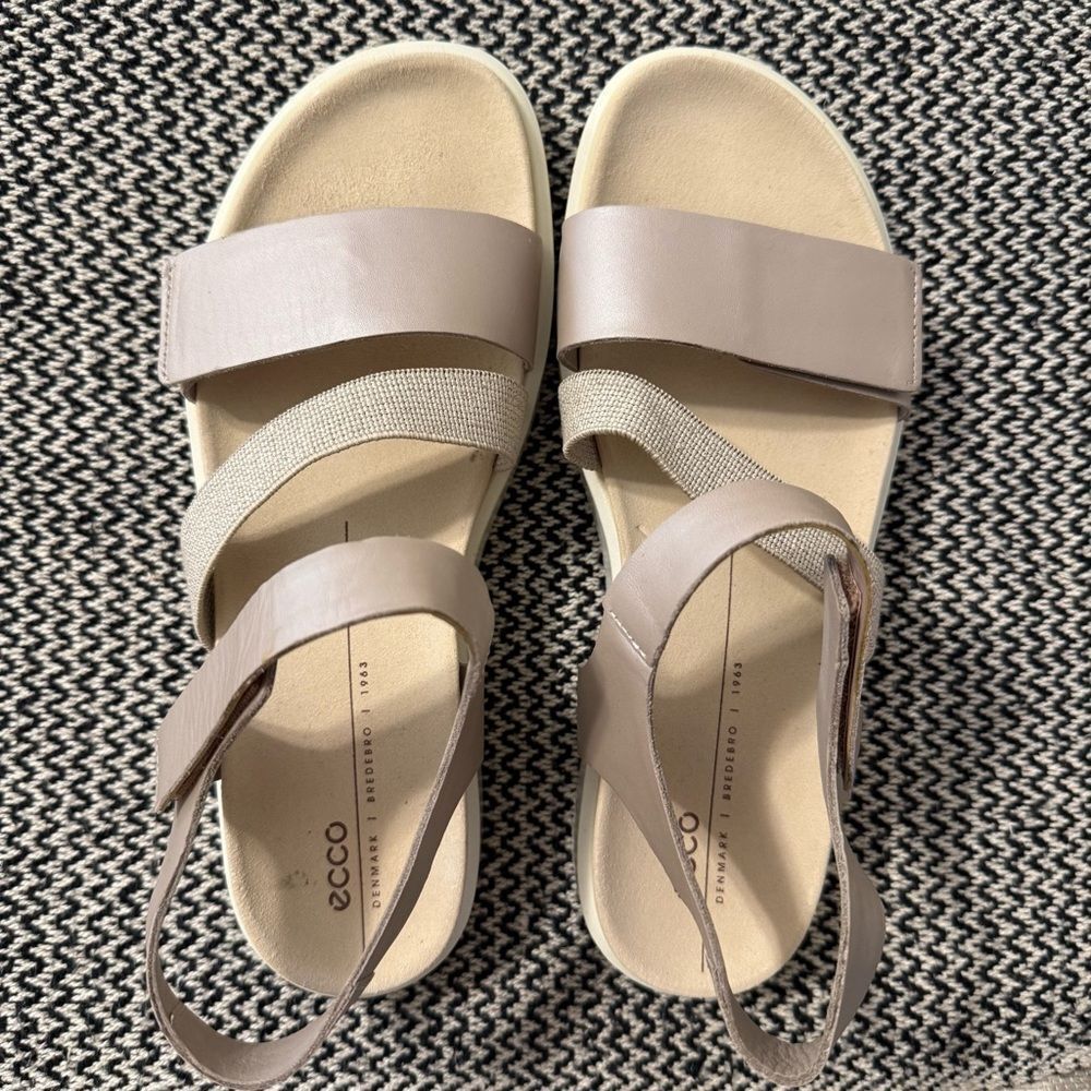 ECCO FLOWT 2 BAND SANDAL GREY ROSE METALLIC - Picture 5 of 11